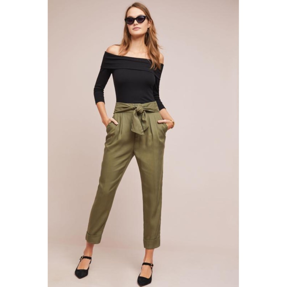 Anthropologie Cartonnier Kingsley Moss Belted Trousers